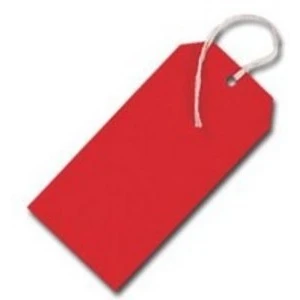 Image of 50 Pack 120 x 60mm Red Coloured Strung Tags