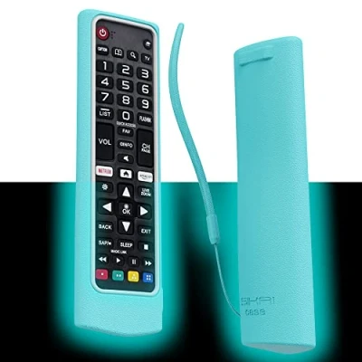 Image of Protective LG Remote Case Compatible with AKB73715601/AKB75095308/AKB74915324/AKB75095307, Shockproof Anti Scratch Silicone Cover, Fit Like a Glove(Blue White)