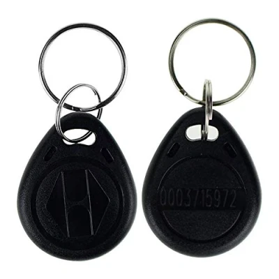 Image of LIBO 125KHz Smart ID Key Tag Card RFID Access Control Proximity EM4100 TK4100 Keyfobs Keychains NFC Token Badge Holder (Pack of 100, Black)