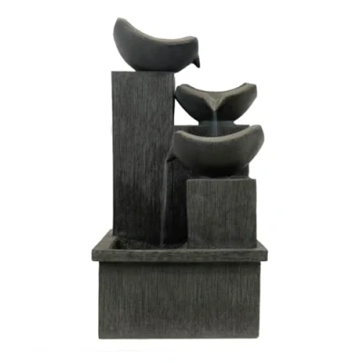 Image of Streetwize Solar Powered Cascading Slate Water Feature, Garden Fountain No Running Costs, Eco Friendly Decking Patio (GW280)