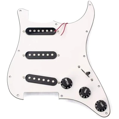 Image of Alnicov 3 Ply SSS Electric Guitar Part Prewired Loaded Pickup Pickguard Assembly White
