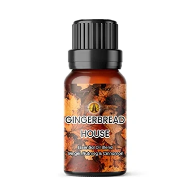 Image of Gingerbread House (10ml) Pure Ginger, Nutmeg &amp; Cinnamon Essential Oil Blends Christmas Scented Fragrances Aromatherapy, Winter Diffuser Oils, Burner, Candle Making