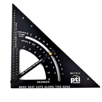 Image of PTI Adjustable Roofing Square 12 Inch, 12&quot; Aluminum Alloy Rafter Square, Metric &amp; Imperial Carpenter Set, Precision Speed Pencils Woodworking Tool Set