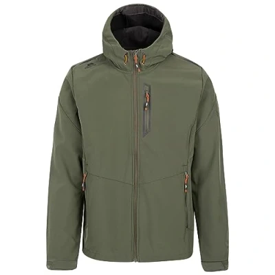 Image of Trespass Mens Softshell Jacket Adjustable Fixed Hood Chin Guard Marlon B