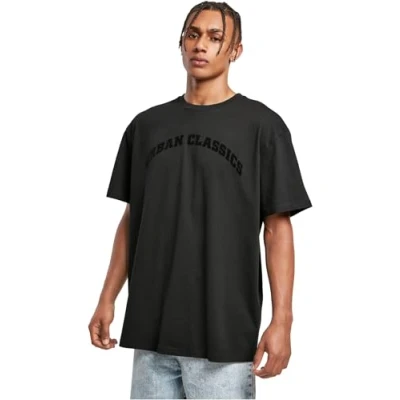 Image of Urban Classics Oversized GATE TEE Print Tshirt, Men&#039;s, Size: XXL, Black