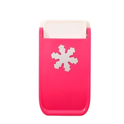 Image of Vaessen Creative Heavy Duty Craft Punch Snowflake Ø 2,5 cm Hole Cutter for Shrink Paper, Card Making, and Crafting, Pink