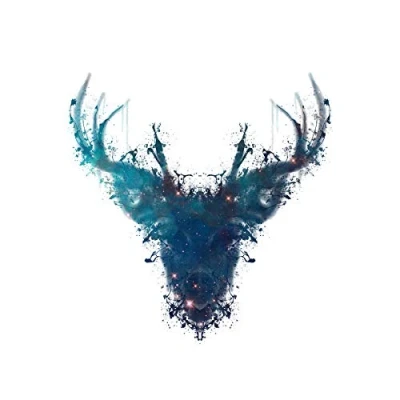 Image of Wee Blue Coo Ink Splat Deer Stag Large Wall Art Poster Print Thick Paper 18X24 Inch
