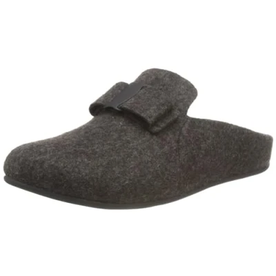 Image of Fitflop Women&#039;s Shuv Cushy Felt Clog Slippers, Black, 3 UK