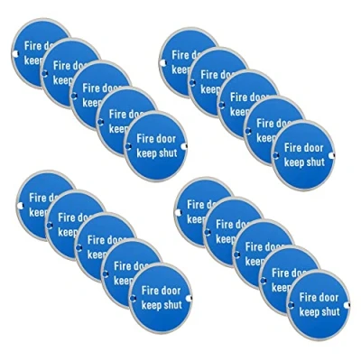 Image of Fire Door Keep Shut Sign Round Metal Disc Stainless Steel 76 x 1.5mm Pack of 20