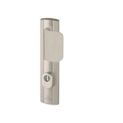 Image of Bricard Expression 9910051 Handle Set, Shielded on Plate, Side Stand and Spoiler, for Entrance Doors (for Euro Cylinders), Stainless Steel, stainlesssteel