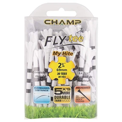 Image of Champ My Hite Flytees Golf Tees 30x 69mm, Black / White