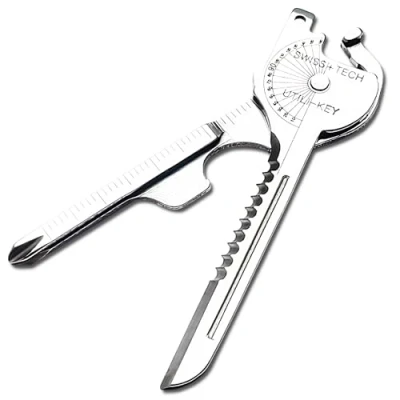 Image of RYHHH 7 in 1 Upgraded Multi Tool Keyring,Pocket Keyring Multitool Can be Used as Keychain, Ruler, Angle Screwdriver, Knife, Bottle Opener, Sawtooth, Men Gift, Size of a House Key