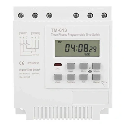 Image of Jadeshay Timer Switch,380V 16A Weekly Programmable Time Relay Control Power Switch 3 Phases Smart Digital Electronic for Microcomputer Water Pump