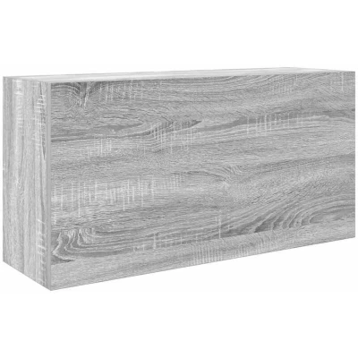 Image of vidaXL Bathroom Wall/Storage/Vanity Cabinet Grey Sonoma, Engineered Wood, 80x25x40 cm with Doors/Shelves for Bathroom/Living Room/Kitchen/Bedroom
