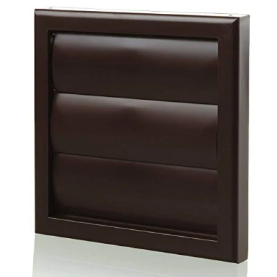 Image of Blauberg Brown Gravity Grille 100mm 4 inch External Ducting Air Vent with Round Spigot and Non Return Shutters Ceiling Ventilation Grill Extractor Fan Cover for Cooker Hood Venting