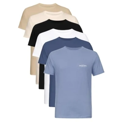 Image of Crosshatch (6PACK Classic Comfort, Endless Style Men&#039;s Everyday Essentials Crew Neck T Shirt, Designer Mens Tshirt Your Perfect Set of Short Sleeve Tees(S/6Pack Assorted 3)