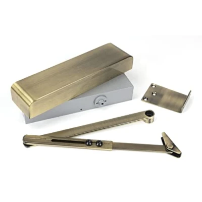 Image of Aged Brass Heavy Duty Door Closer and Cover