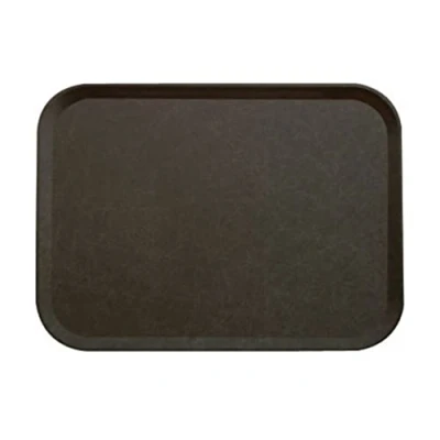 Image of Cambro 1418CT 110 Fiberglass Camtread Rectangular Bar Tray, Black