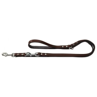 Image of HUNTER Nickel Plated Split Leather Basic Training Lead Rope, 13 x 200 cm, Medium, Brown/Nappa Black