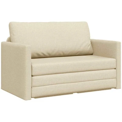 Image of vidaXL Floor Sofa Bed 2 in 1 Cream 124x71x78 cm Fabric