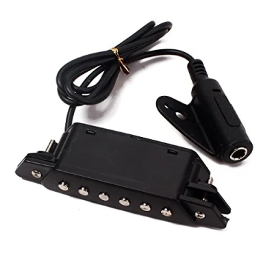 Image of Alnicov Guitar Pickup 6 Hole Soundhole Transducer Amplifier with 80cm Cable 6.35mm Socket for 39inch to 42inch Acoustic Classic Folk Guitars
