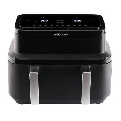 Image of Lakeland Large Adjustable Drawer Air Fryer 9L Dividing Wall For Ultimate Versatility 8 Settings