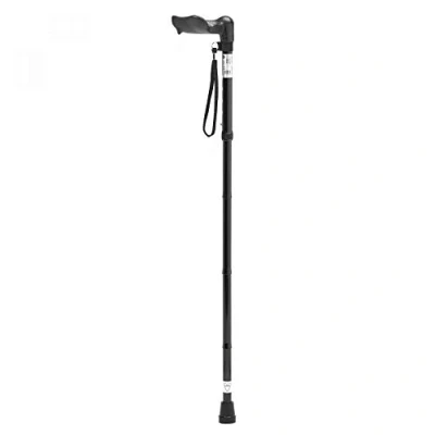 Image of HOMECRAFT Comfy Grip Sticks, 775 875 mm, Right Hand, Black, Folding, Walking Stick for Support and Stability, Contoured Handle, Handicapped Disabled (Eligible VAT exemption in the UK)