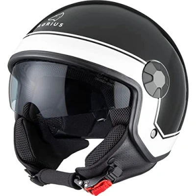 Image of Agrius Score Solid Open Face Motorcycle Helmet L Gloss Black