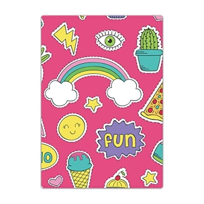 Image of Passport Holder Cover, PU Leather Travel Wallet Case Organiser for Passport, Business Cards, Credit Boarding Passes (Pink Summer Fun)