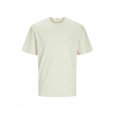 Image of Jack &amp; Jones Jorfrederiksberg TEE CREW NECK NOOS Print Tshirt, Men&#039;s, Size: Small, Antique white