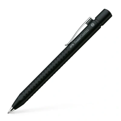 Image of Faber Castell Grip 2011 Medium Tip Ballpoint Pen Frost Black, Blue Ink color