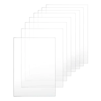 Image of QWORK® 8 Pieces A4 Acrylic Sheet, Clear Perspex 297mm x 210mm / 11.6 8.2 Inch, For Picture Frame, Display Projects, Painting