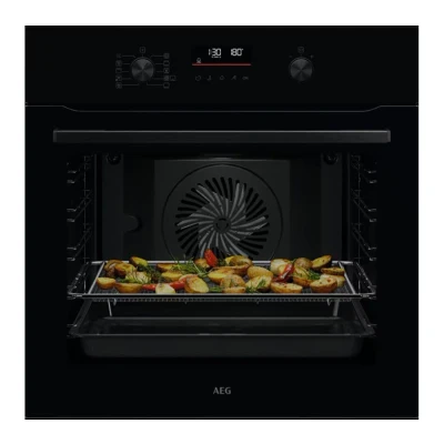 Image of AEG 6000 Series OS6PB50AK Sense Cook Electric Built In Single Oven with Retractable Dials Black