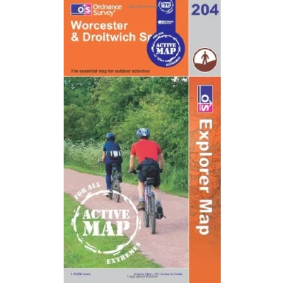 Image of Explorer Active 204 Worcester &amp; Droitwich Spa Map With Digital Version
