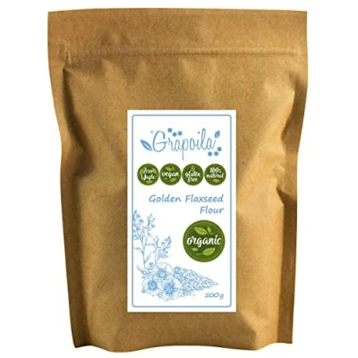 Image of Organic Ground Golden Flaxseed / Milled Linseed 500g Gluten Free Flour Raw &amp; Vegan Meal
