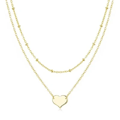 Image of Philip Jones Gold Plated Double Layered Heart Necklace