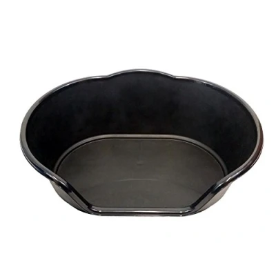 Image of Large Black Plastics Dog Bed/Cat Bed Basket Heavy Duty Made in U.K Available Small, Medium, And Extra