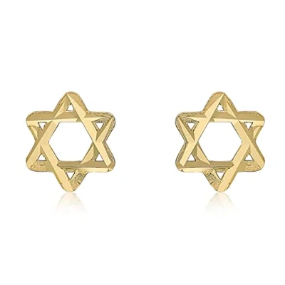 Image of Carissima Gold Women&#039;s 9ct Yellow &#039;Star of David&#039; Stud Earrings 5mm x 5.6mm