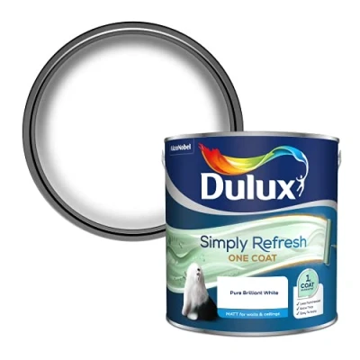 Image of Dulux Simply Refresh Matt Emulsion Paint Pure Brilliant White 2.5L, 5382928