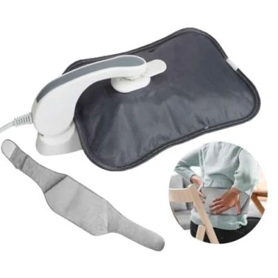 Image of Vivo Rechargeable Electric Hot Water Bottle with Soft Plush Warmer Belt, Wearable for Bed Hand Massaging Heat Pad Cozy Back Stomach Pain Menstrual Period Cramp,Grey