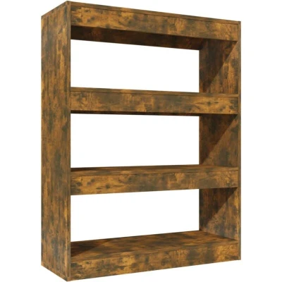Image of vidaXL Book Cabinet/Room Divider Smoked Oak 80x30x103 cm Engineered wood