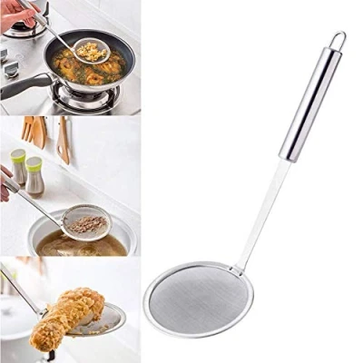 Image of Filter Spoon, Stainless Steel Deep Fat Fryer Skimmer Spoon,Oil Strainer Colander Spoon Mesh Oil Ladle Kitchen Tools for Hot Pot,Deep Fryer,Skims Scums