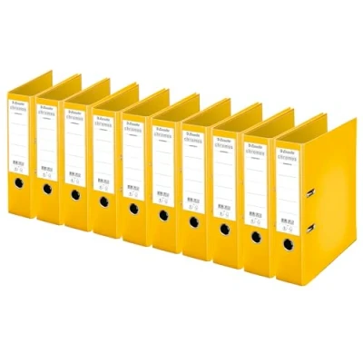 Image of Esselte Chromos Lever Arch Files Pack of 10 80 mm spine yellow