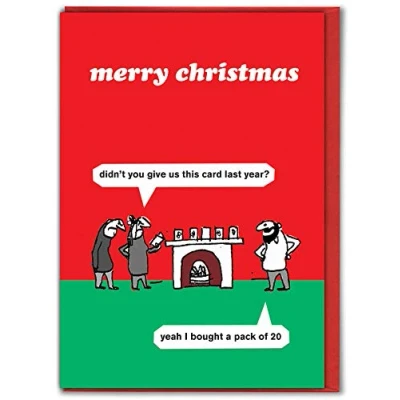 Image of Modern Toss Official Funny Christmas Cards For Men Women &#039;Card Pack&#039; Hilarious Xmas Friends Mates Him Her Mum Dad Sold By Brainbox Candy
