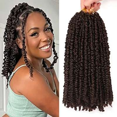 Image of 8Packs/Lot 12Inch Pretwisted Passion Twist Crochet Hair Prelooped Curly Extensions for Black Women Wate Wave Braids (12 Inch (Pack of 8), 4)