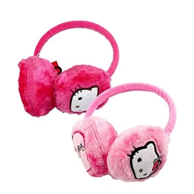 Image of Kitty Soft Fluffy Adjustable Ear Muffs Pink