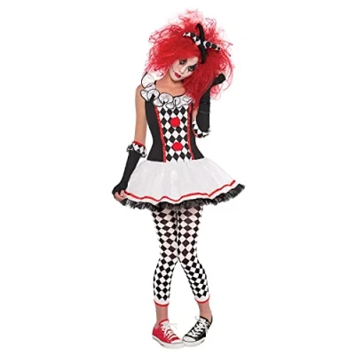 Image of amscan 997502 Child Girls Teen Harlequin Honey Halloween Fancy Dress Costume (Age 10 12 years)