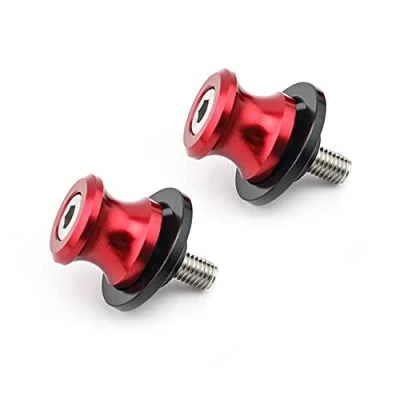 Image of Swingarm Spools Sliders For Kawasaki Z650 Z800 Z900 Z1000 Z1000SX ZX6R ZX10R Ninja 650 Motorcycle Rear Stand Bobbins Screw Bolt 8mm (Red)