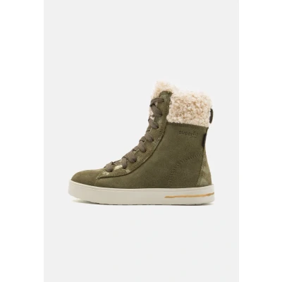 Image of Superfit Stella Laceup ankle boots for kids, Size: 13.5K, Grün Leather and textile