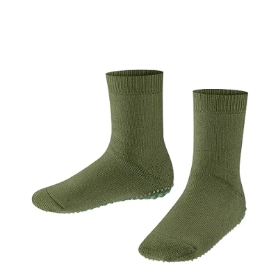 Image of FALKE Unisex Kids Catspads K HP Cotton Wool Grips On Sole 1 Pair Grip socks, Green (Sern 7681), 3 5.5